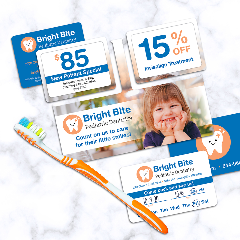 Dentistry print collateral and direct mail design